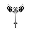 Valkyrie symbol with Odin's Valknut
