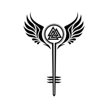 Valkyrie Symbol With Odin's Valknut