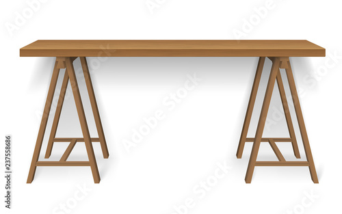 Wooden Work Desk Scandinavian Style Isolated Computer Wooden Work Desk Scandinavian Style