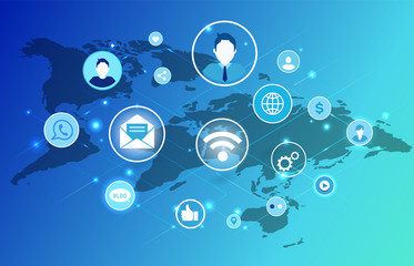 Social Network Man Profiles Vector Illustration