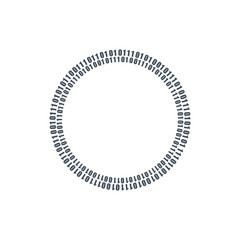 Two circles binary circuits, future technology, cyber security concept, vector illustration.