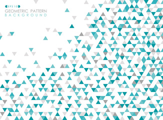Wall Mural - abstract of blue triangle geometric pattern cover background.