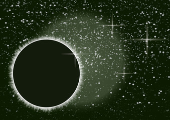 Wall Mural - abstract universe. creative background outer space with eclipse. vector illustration.