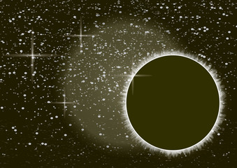 Wall Mural - abstract universe. creative background outer space with eclipse. vector illustration.