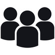 Group of three people silhouettes