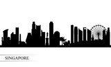 Fototapeta Londyn - Singapore city skyline silhouette background