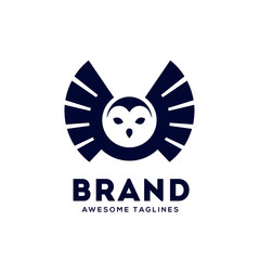 Wall Mural - creative owl fly logo template vector icon illustration design