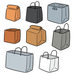 Wall Mural - vector set of paper bag