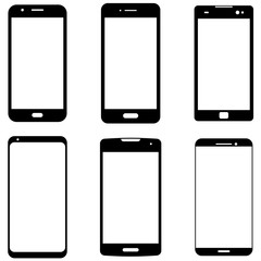 Smartphone Shapes. Modern Mobile Phone Icons.