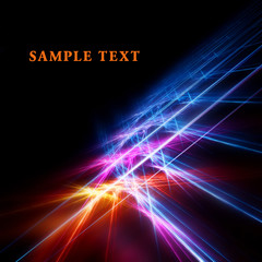 Poster - Abstract bright color fractal on a black background