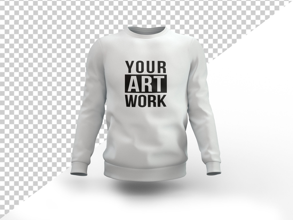 Download White Crew Neck Sweatshirt Mockup Stock Template Adobe Stock