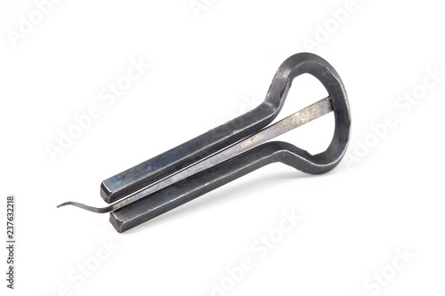Fotografiet Jew's harp, traditional musical instrument, front view