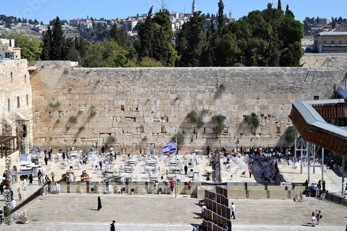 Western Wall Kotel Wailing Wall Jerusalem On Yom Kippur Jews