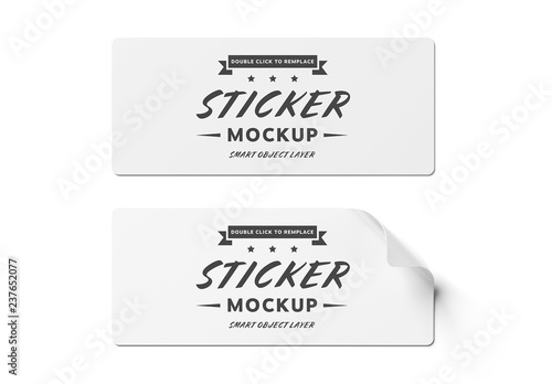 Download Rectangular Stickers Isolated on White Mockup. Buy this ...