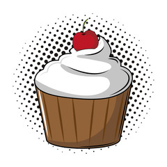 Sticker - Delicious cupcake dessert pop art