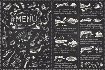 vintage menu main page design. hand drawn vector