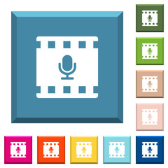 Sticker - Movie voice white icons on edged square buttons