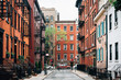 Colorful houses along Gay Street in the West Village, Manhattan, New York City