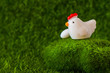 © Mariia Nazarova - chicken and egg on the grass. close-up figures