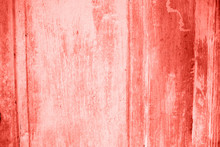 Abstract Grunge Wooden Painted Background In Living Coral Color Of Year 2019