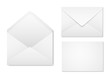 Blank paper envelopes for your design. Envelopes mockup front and back view. Vector envelopes template.