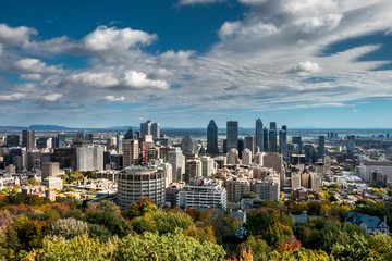 Wall Mural - Montreal skyline viewed from the Mount Royal Park. Quebec, Canada.