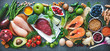 canvas print picture - Balanced diet food background