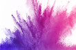 abstract powder splatted background. Colorful powder explosion on white background. Colored cloud. Colorful dust explode. Paint Holi.