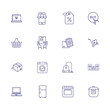 © PCH.Vector - Electronic online store line icon set. Oven, wash machine, computer, delivery. Shopping concept. Vector illustration can be used for topics like online markets, advertisement, house devices