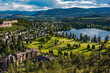 Elevated view of a golf course and residential subdivision at Shannon Lake in the Okanagan Valley West Kelowna British Columbia Canada