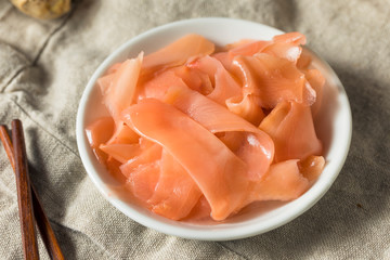 Wall Mural - Raw PInk Pickled Sliced Ginger