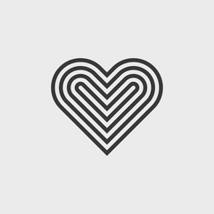 Aufkleber - Vector linear heart symbol. Icon for your design.