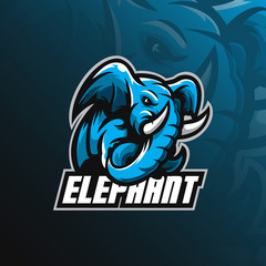 Wall Mural - elephant mascot logo design vector with modern illustration concept style for badge, emblem and tshi