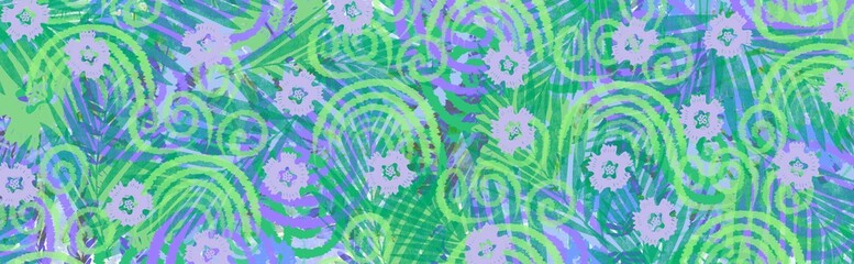Wall Mural - header banner horizontal abstract tropical jungle garden decorative spring summer pretty background 