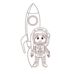 astronaut stand up girl black and white