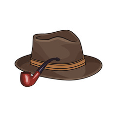 Sticker - hat with tobacco pipe