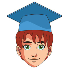 Wall Mural - young graduate man cartoon