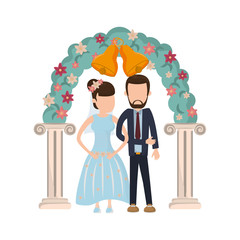 Sticker - couple getting married cartoon