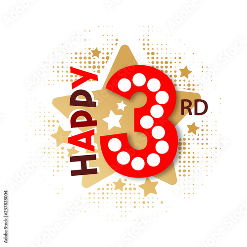 Happy 3rd Birthday Buy This Stock Vector And Explore Similar