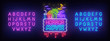 © Vladyslav - Horror movie neon sign, bright signboard, light banner. Night Cinema logo. Neon sign creator. Neon text edit. Vector illustration