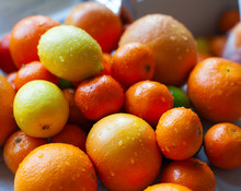 Citrus Fruits In A Kitchen Sink
