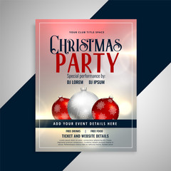 christmas party invitation flyer template design