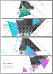 Wall Mural - the minimalistic vector illustration of the editable layout of headers, banner design templates. col
