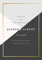 Poster - Modern Geometric Design Wedding Invitation Template