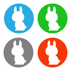 Sticker - Bunny symbol. Icon set. Vector.