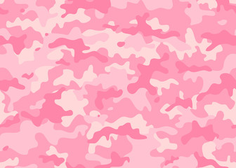 Wall Mural - Girly Camo. pink texture military camouflage repeats seamless army hunting background