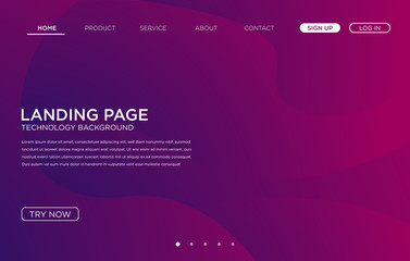 Wall Mural - landing page background template design with modern shape and simple technology concept, vector eps 