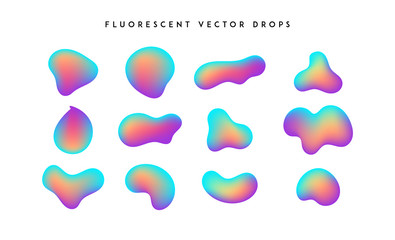 Wall Mural - Gradient vivid shapes. Modern abstract colorful vector fluid collection.