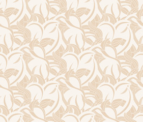  Seamless pattern background with interesting curves on beige  for wallpaper