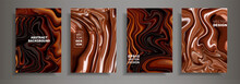 Modern Design A4.Abstract Chocolate Coffee Texture Bright Liquid Colors.Coating With Acrylic Paints. Design Presentations, Printing, Flyers, Business Cards, Menu, Poster, Websites, Packaging,cover